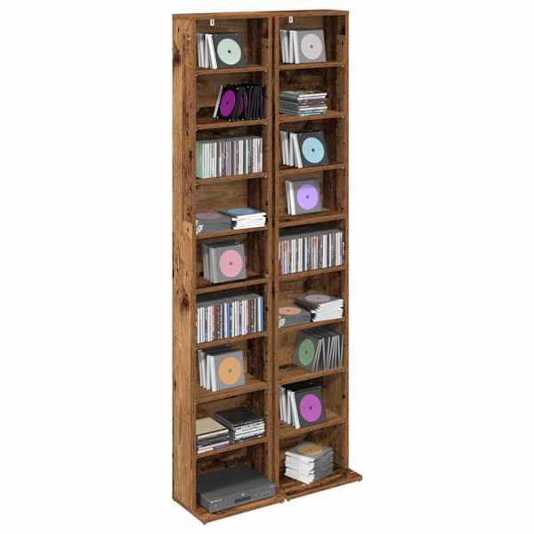 CD kapp 2 tk Vana puit 33 × 23,5 × 175 cm Tehispuit