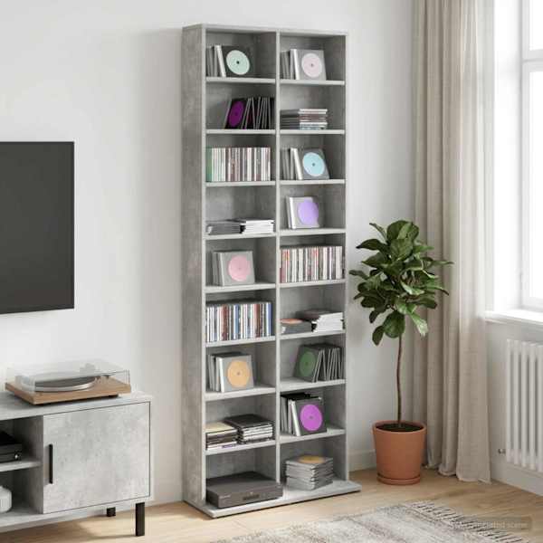 CD kapp Betoonhall 65 × 23,5 × 175 cm Tehispuit