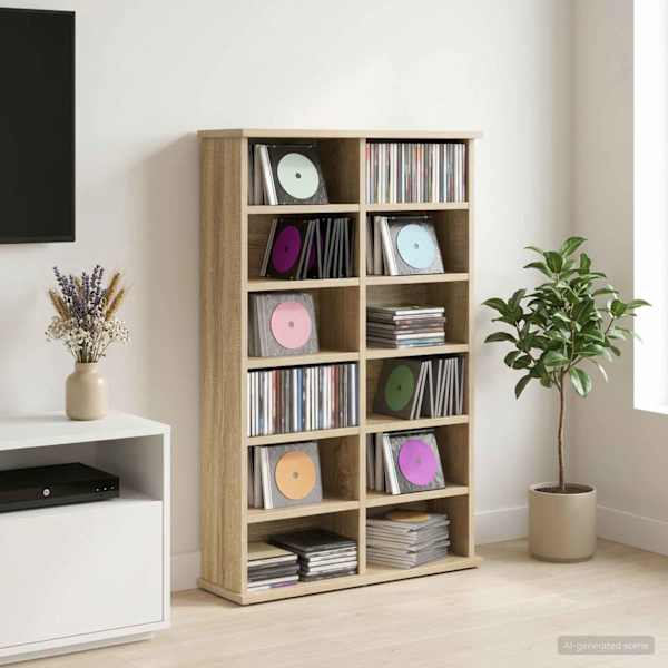 CD kapp Sonoma tamm 60 × 17 × 92 cm Tehispuit