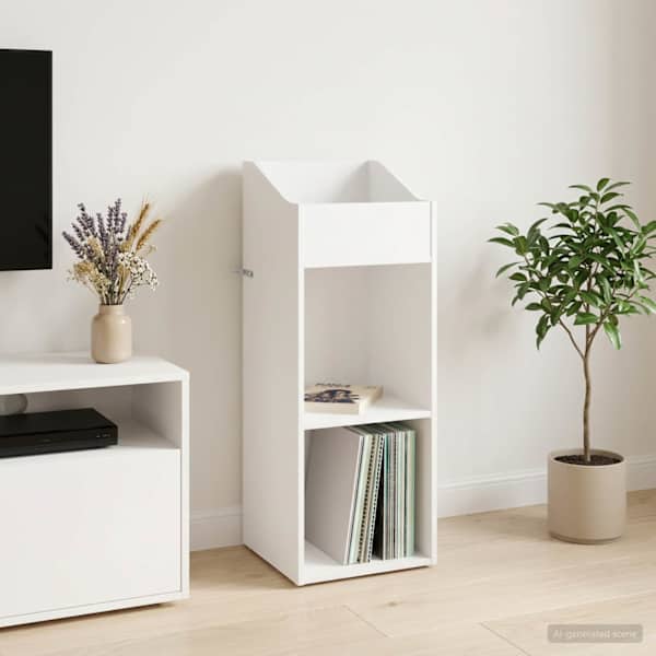 Plaadikapp Valge 36 × 36 × 95,5 cm Tehispuit