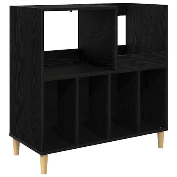 Plaadimängija alus Must tamm 82 × 39,5 × 82,5 cm Tehispuit