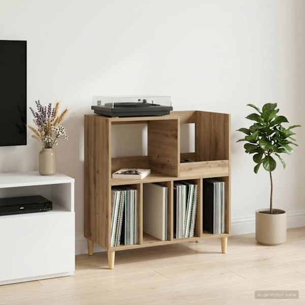 Plaadimängija alus Artisan tamm 82 × 39,5 × 82,5 cm Tehispuit