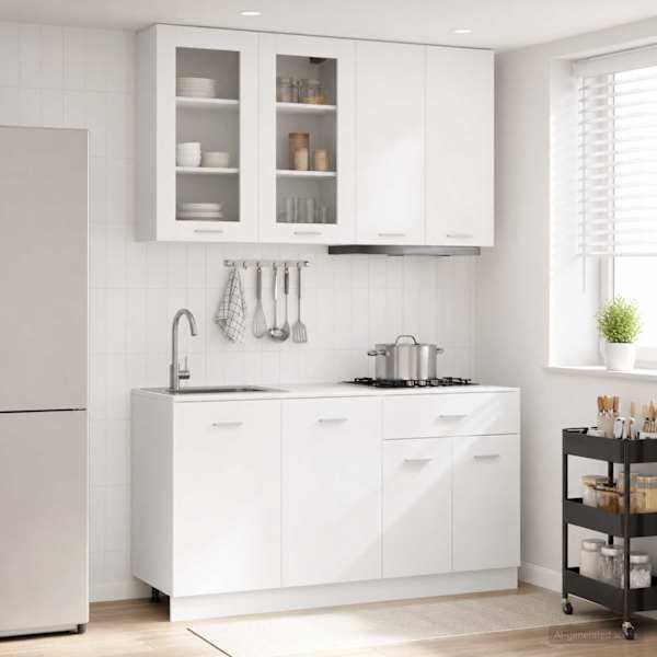 Köögikappide komplekt LYON 4 tk Valge Tehispuit
