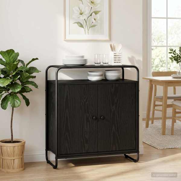 Puhvetkapp Must tamm 68 × 35 × 75 cm Tehispuit
