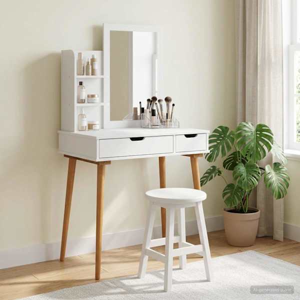 Tualettlaua komplekt FAUSKE 3 tk Valge 76 × 50 × 143 cm