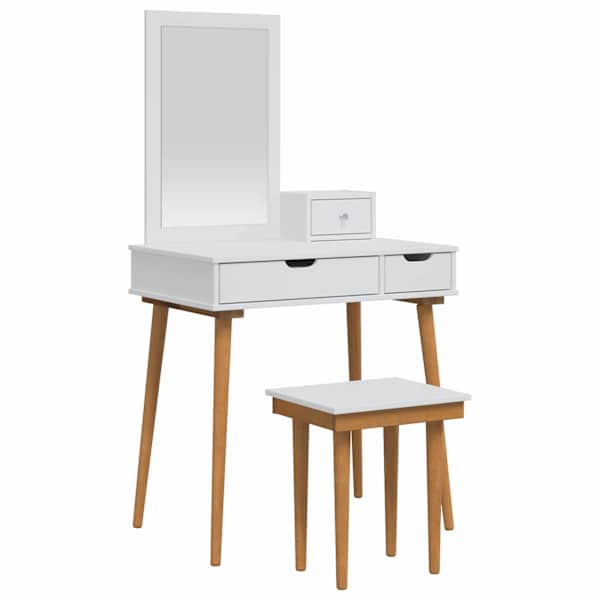 Tualettlaua komplekt FAUSKE 4 tk Valge 76 × 50 × 143 cm