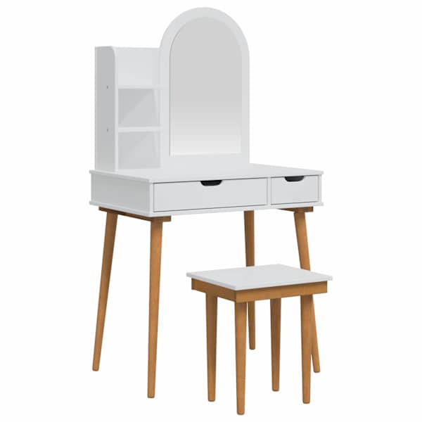 Tualettlaua komplekt FAUSKE 4 tk Valge 76 × 50 × 143 cm