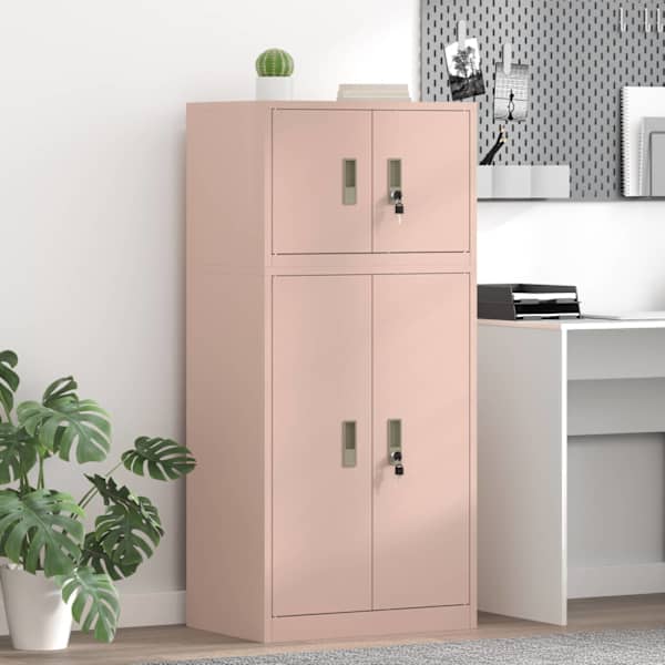 Hoiukapp 2 tk Roosa 60 × 40 × 130 cm Teras Lukustatav