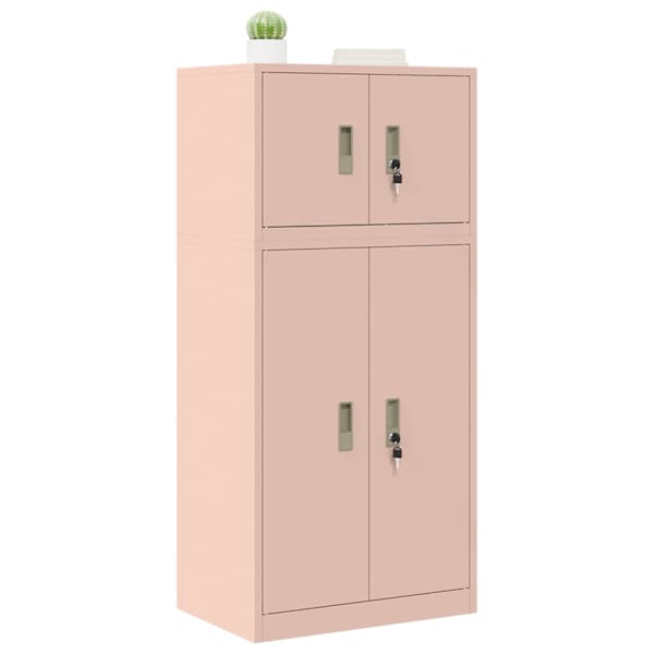 Hoiukapp 2 tk Roosa 60 × 40 × 130 cm Teras Lukustatav