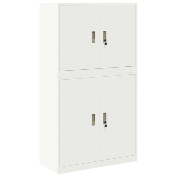 Hoiukapp 2 tk Valge 90 × 40 × 160 cm Teras Lukustatav