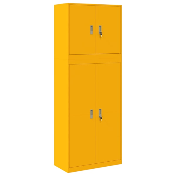 Hoiukapp 2 tk Sinepikollane 80 × 40 × 210 cm Teras Lukustatav