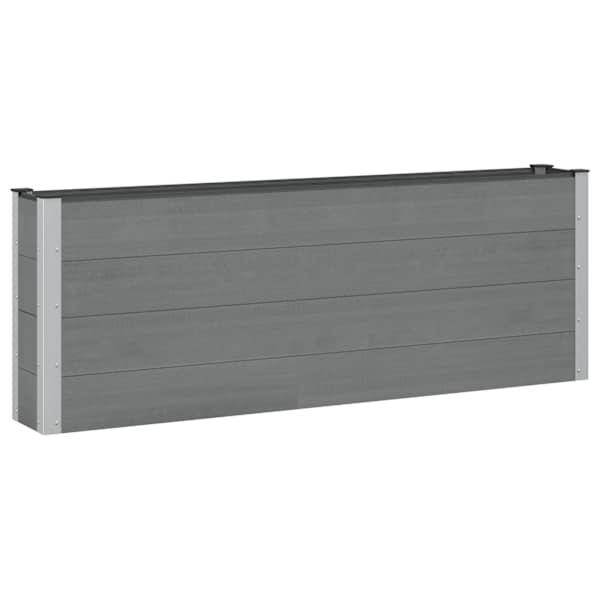 Peenrakast 200 × 30 × 72 cm, WPC ja alumiinium – hall – 2 tk