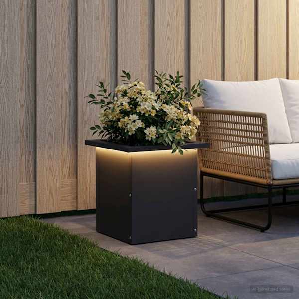 LED-valgustusega taimekast 30 × 30 × 30 cm, teras – must