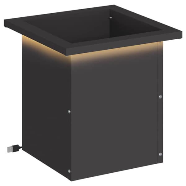 LED-valgustusega taimekast 30 × 30 × 30 cm, teras – must