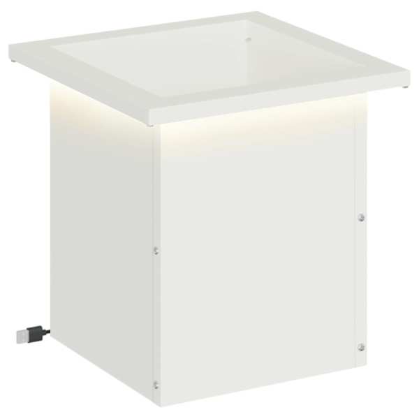 LED-valgustusega taimekast 30 × 30 × 30 cm, teras – valge