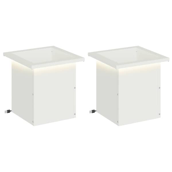 LED-valgustusega taimekast 30 × 30 × 30 cm, teras – valge – 2 tk