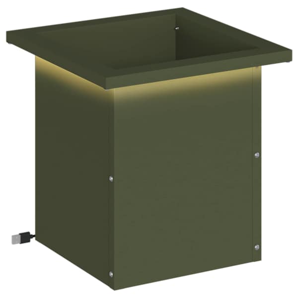 LED-valgustusega taimekast 30 × 30 × 30 cm, teras – oliiviroheline