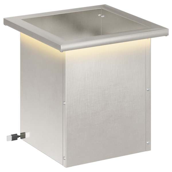 LED-valgustusega taimekast 30 × 30 × 30 cm, roostevaba teras – hõbedane