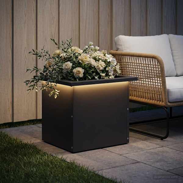 LED-valgustusega taimekast 30 × 40 × 30 cm, teras – must