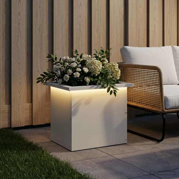 LED-valgustusega taimekast 30 × 40 × 30 cm, teras – valge