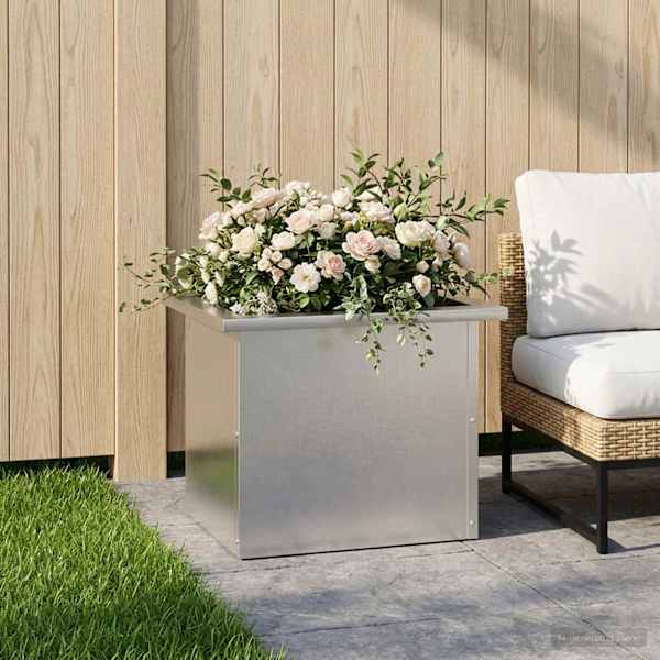 LED-valgustusega taimekast 30 × 40 × 30 cm, roostevaba teras – hõbedane