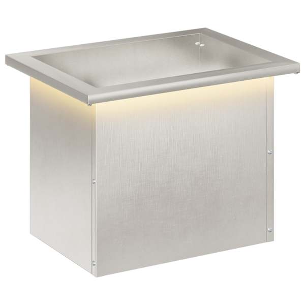 LED-valgustusega taimekast 30 × 40 × 30 cm, roostevaba teras – hõbedane