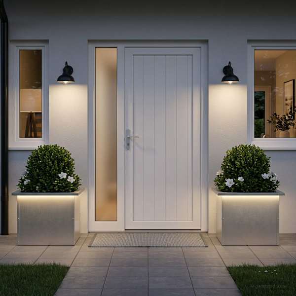 LED-valgustusega taimekast 30 × 40 × 30 cm, roostevaba teras – hõbedane – 2 tk