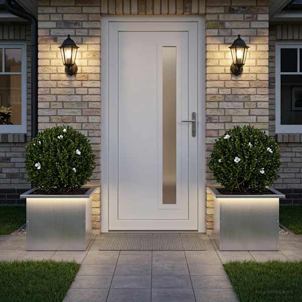 LED-valgustusega taimekast 30 × 40 × 30 cm, tsingitud teras – hõbedane – 2 tk