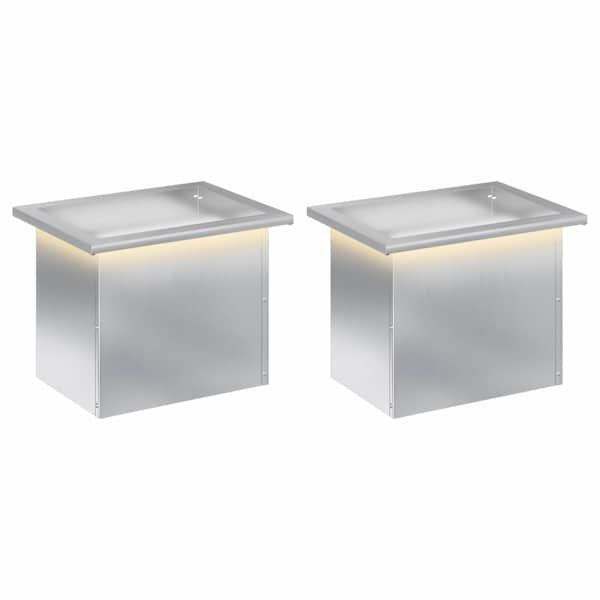 LED-valgustusega taimekast 30 × 40 × 30 cm, tsingitud teras – hõbedane – 2 tk
