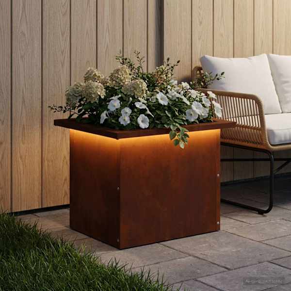 LED-valgustusega taimekast 30 × 40 × 30 cm, ilmastikukindel teras – roostekarva