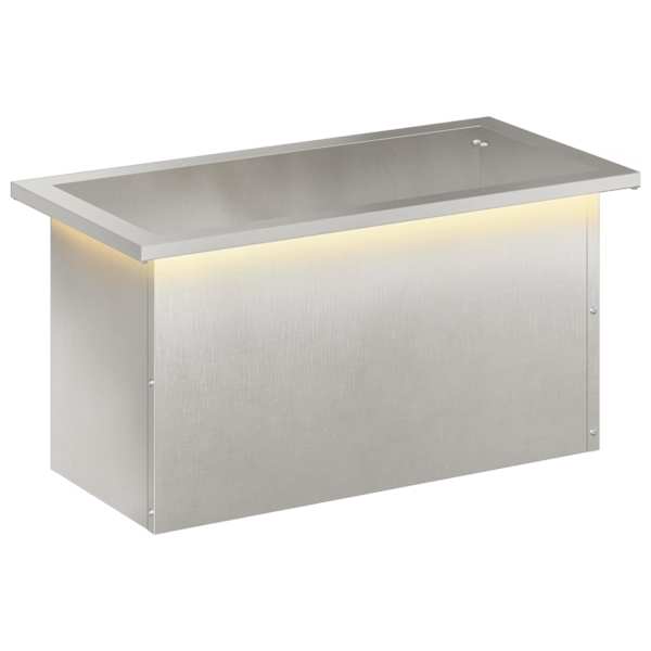 LED-valgustusega taimekast 30 × 60 × 30 cm, roostevaba teras – hõbedane