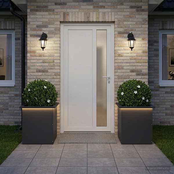 LED-valgustusega taimekast 40 × 40 × 40 cm, teras – must – 2 tk