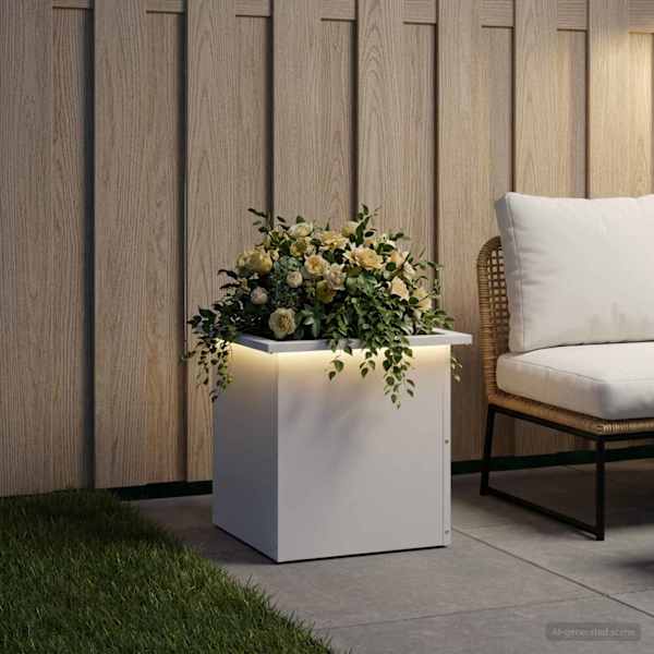LED-valgustusega taimekast 40 × 40 × 40 cm, teras – valge