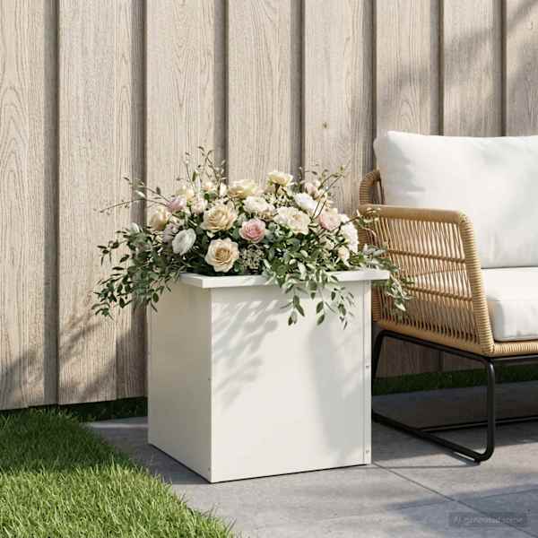 LED-valgustusega taimekast 40 × 40 × 40 cm, teras – valge