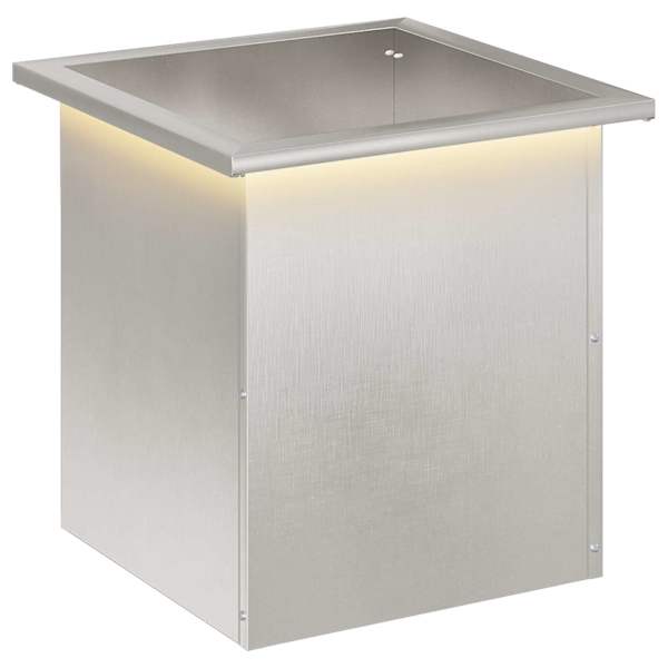 LED-valgustusega taimekast 40 × 40 × 40 cm, roostevaba teras – hõbedane