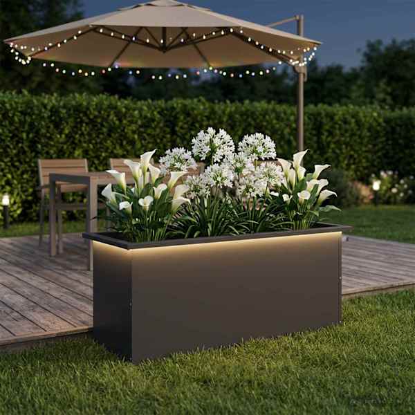 LED-valgustusega taimekast 40 × 100 × 40 cm, teras – must