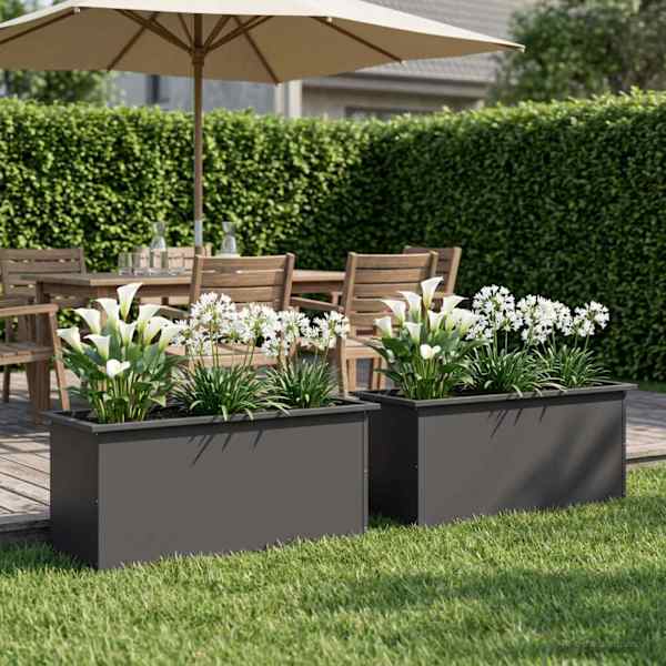 LED-valgustusega taimekast 40 × 100 × 40 cm, teras – must – 2 tk