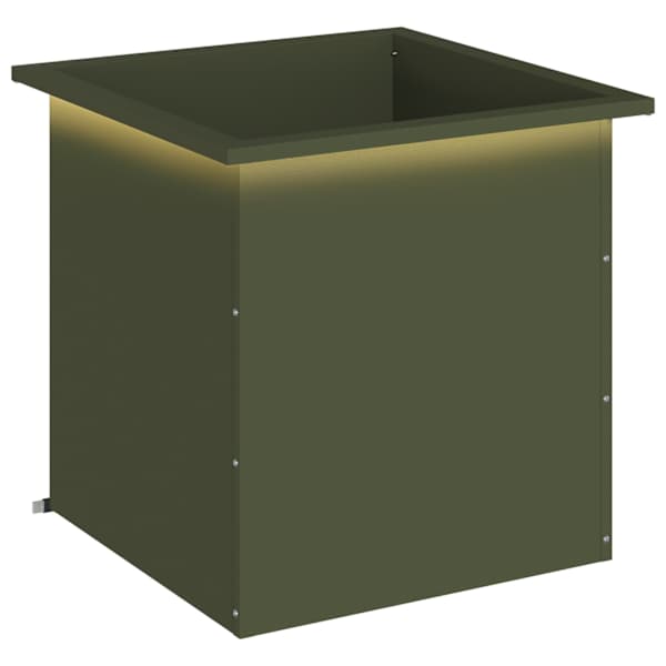 LED-valgustusega taimekast 50 × 50 × 48 cm, teras – oliiviroheline