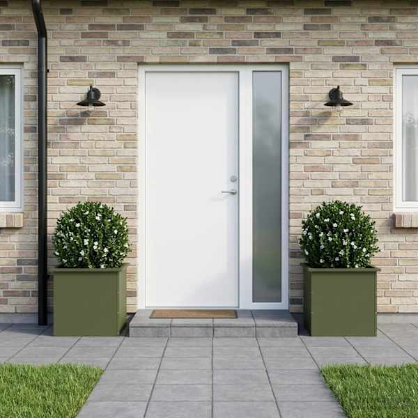 LED-valgustusega taimekast 50 × 50 × 48 cm, teras – oliiviroheline – 2 tk
