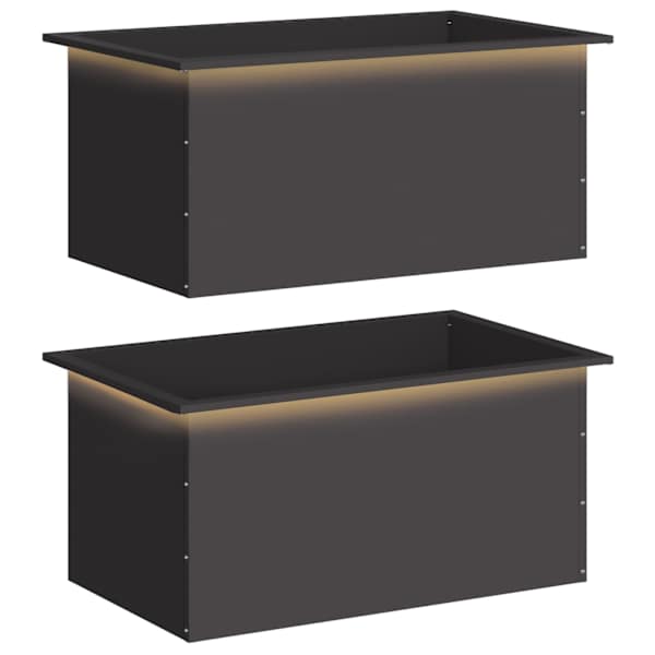 LED-valgustusega taimekast 50 × 80 × 48 cm, teras – must – 2 tk