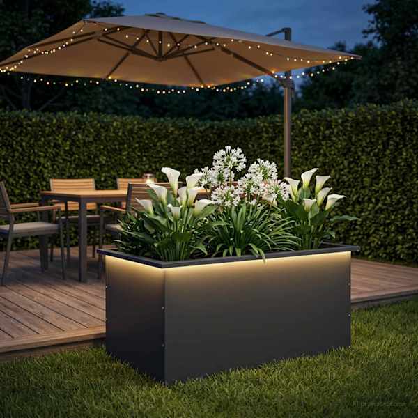 LED-valgustusega taimekast 50 × 80 × 48 cm, teras – antratsiithall