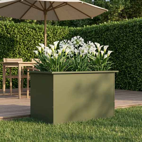 LED-valgustusega taimekast 50 × 80 × 48 cm, teras – oliiviroheline