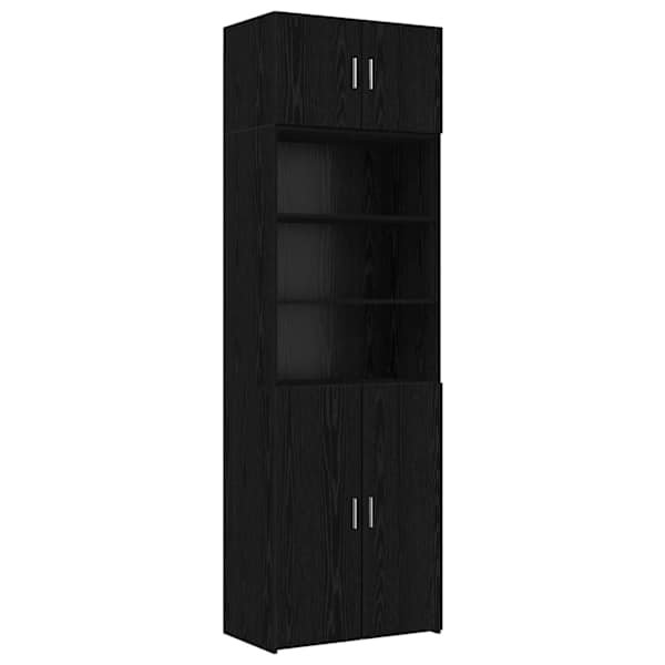 Säilituskapp riiulitega Must tamm 70 × 42,5 × 225 cm Tehispuit