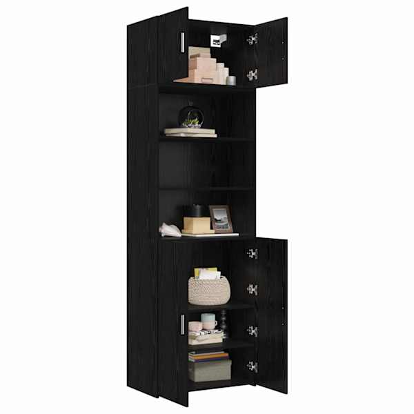 Säilituskapp riiulitega Must tamm 70 × 42,5 × 225 cm Tehispuit