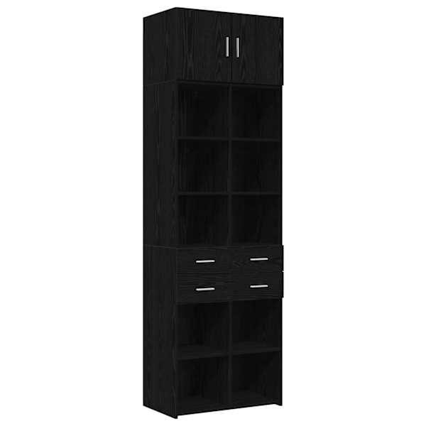 Säilituskapp riiulitega Must tamm 70 × 42,5 × 225 cm Tehispuit