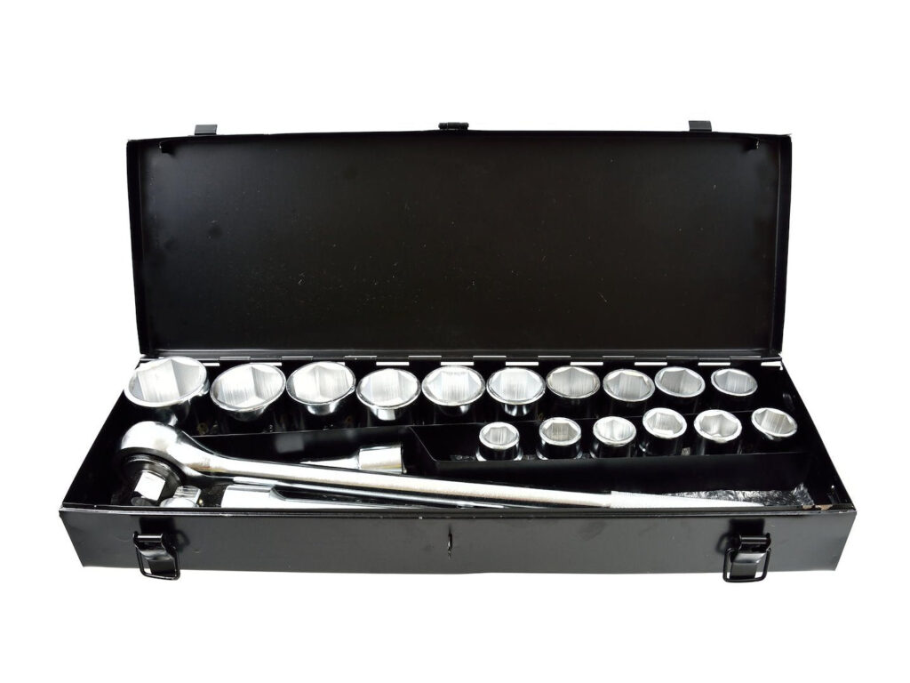 6-punkti padrunvõtmete komplekt, 3/4" ajam, 19-50 mm, 21 tk, metallkohver