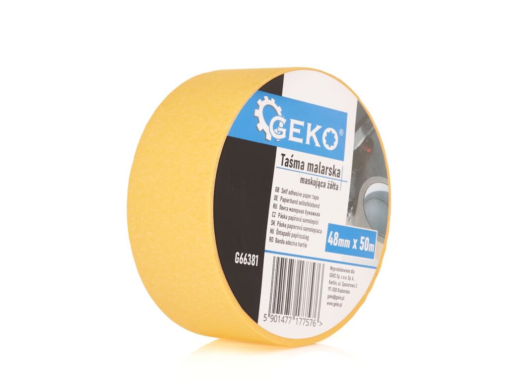 Kollane maalriteip 48 mm x 50 m – 3 rulli komplekt