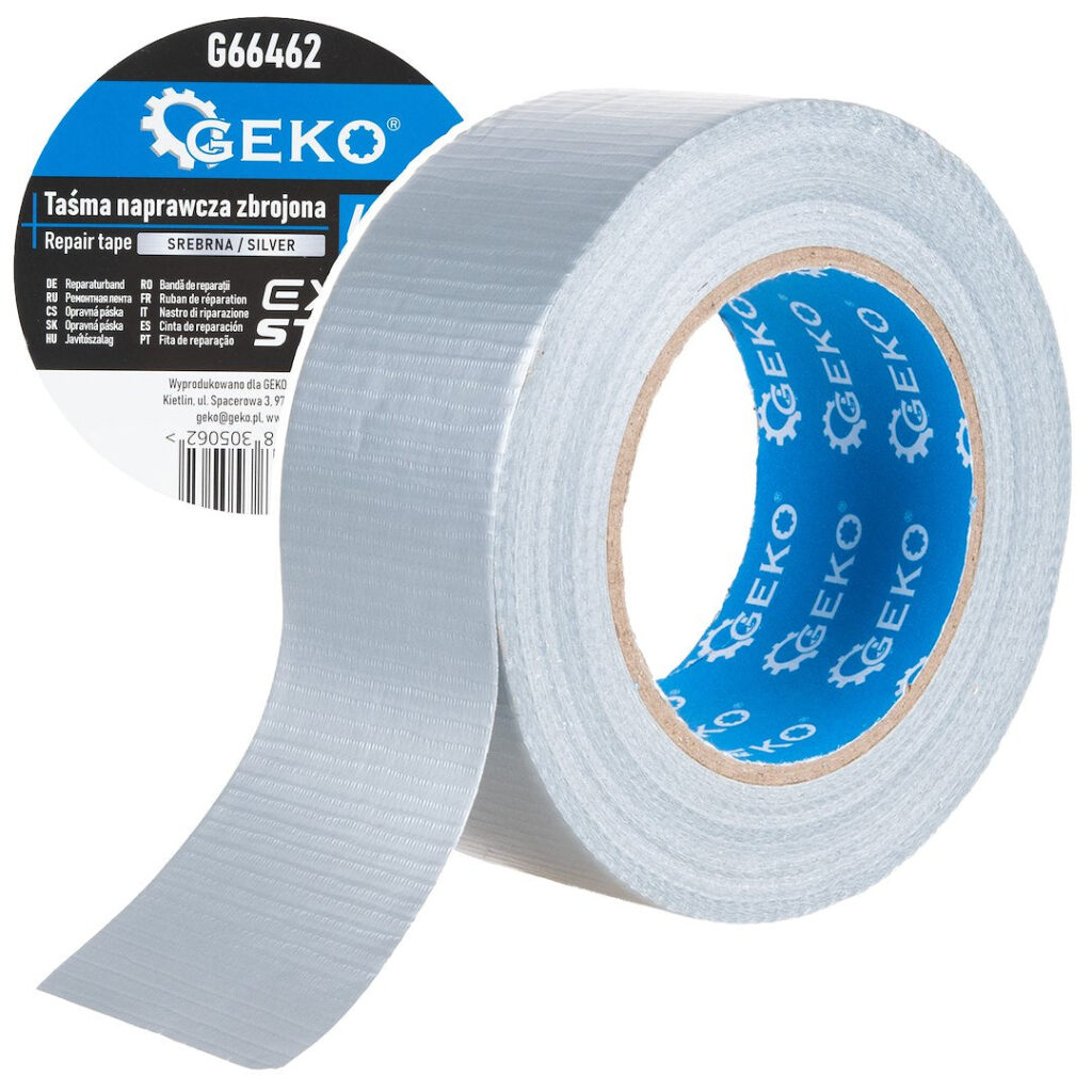 GEKO tugevdatud remonditeip 48 mm × 50 m hõbedane G66462 – 2 tk komplekt