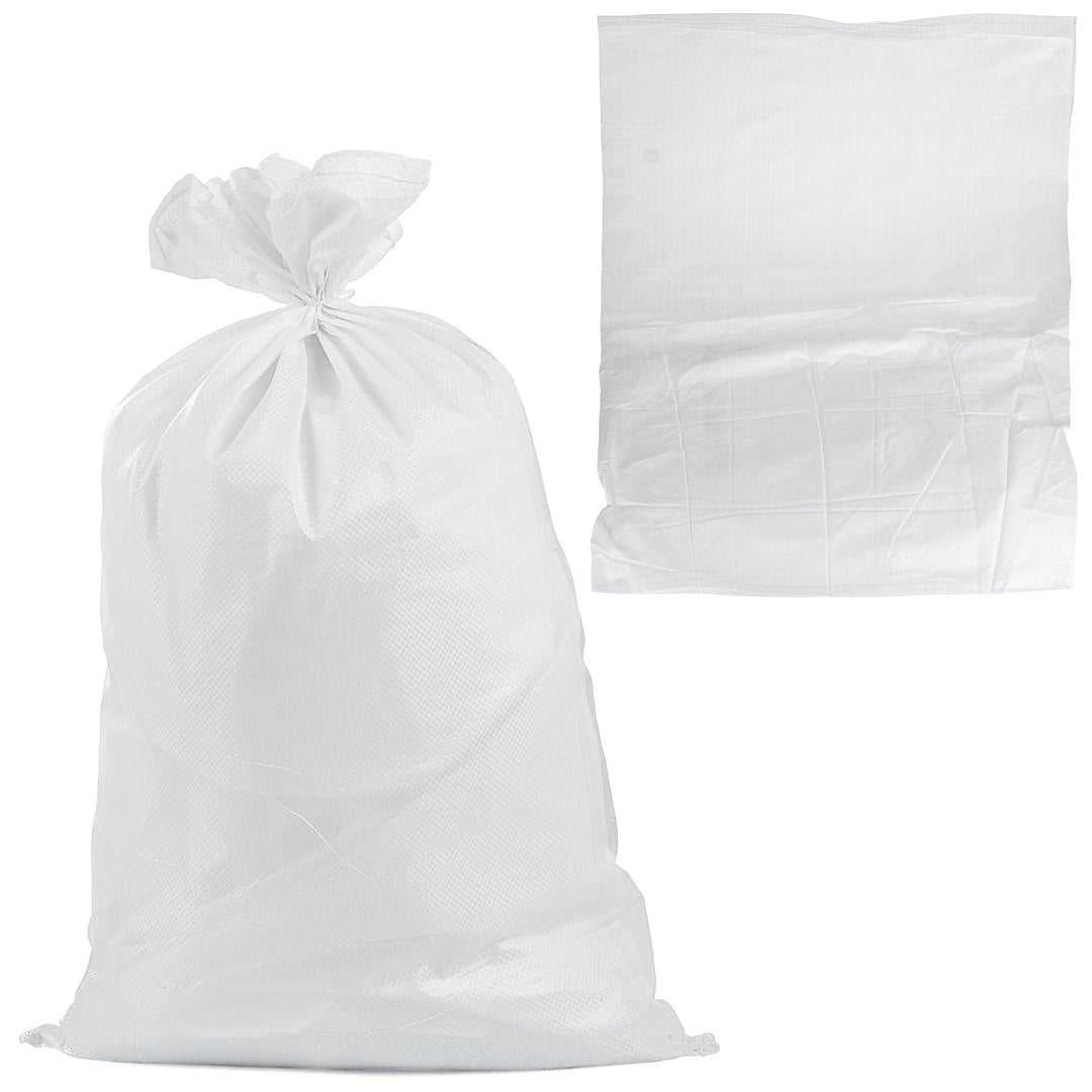 Kootud polüpropüleenist kott 80x125 cm, 80 kg / Valge – Pakk 100 tk