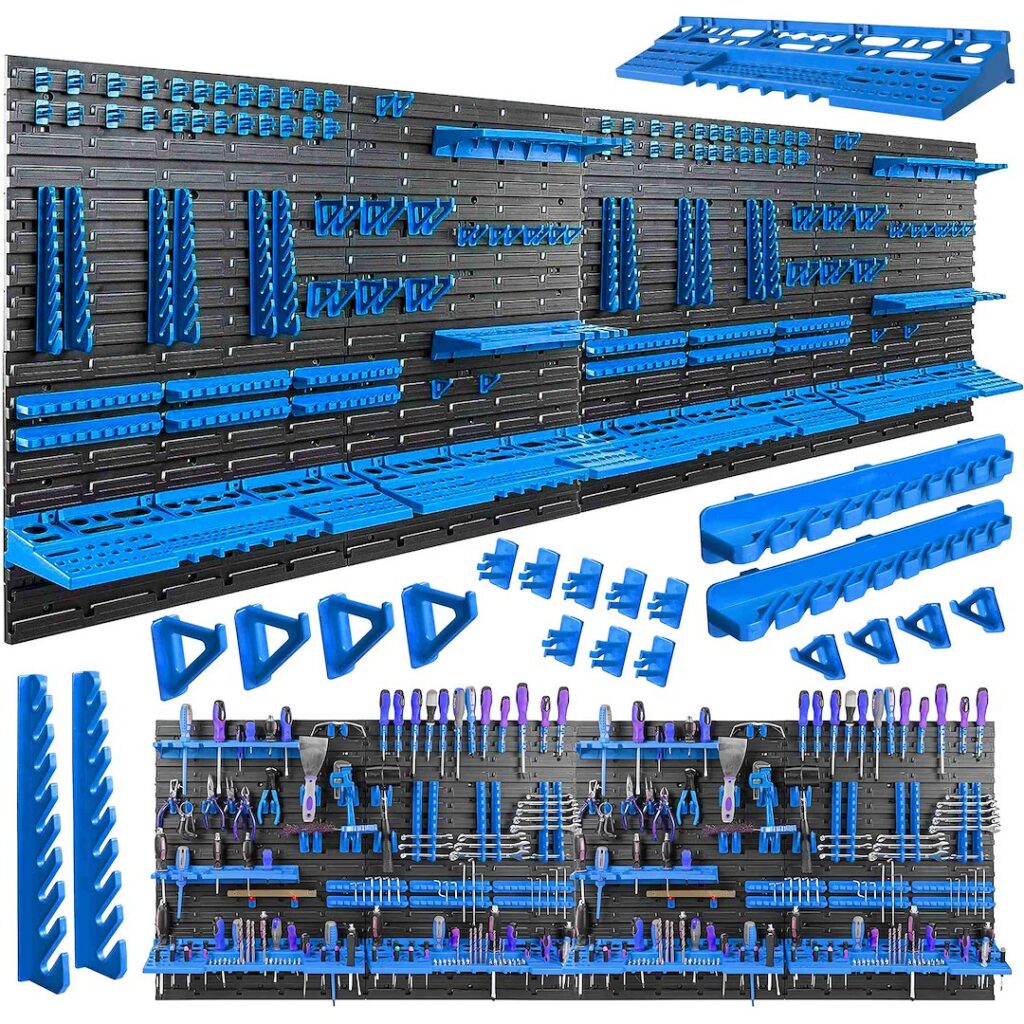 Töökoja tööriistapaneel – 8-paneeline komplekt 2304 × 780 mm + 128 tarvikut